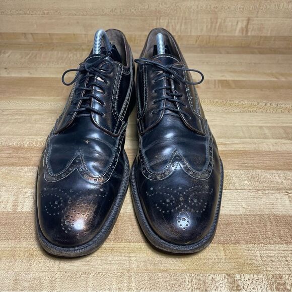 Ferragamo TRAMEZZA Lawson Men's 10 D Bronze Dress Wingtip Brogue Welted Oxford. - Picture 2 of 9